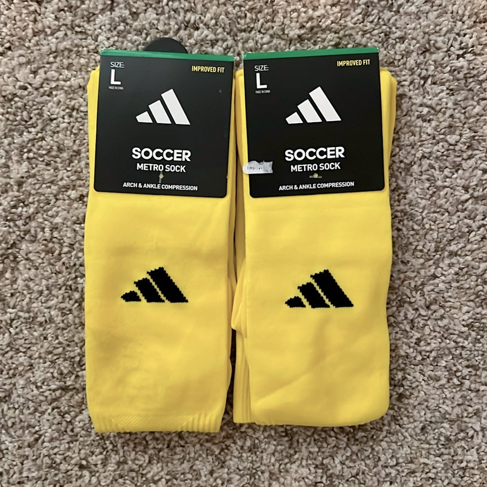 Adidas Soccer Metro Socks, Sz L, 2 pair